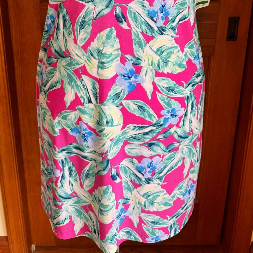 Pappagallo Tropical Pink A-line Dress, Sz L, NWT - Picture 2 of 13